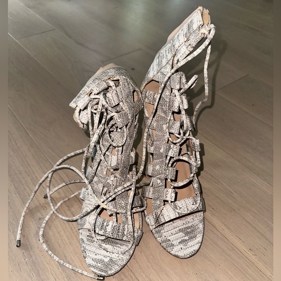 JustFab Snake Print Caged Heels | Size 9 - Picture 5 of 5